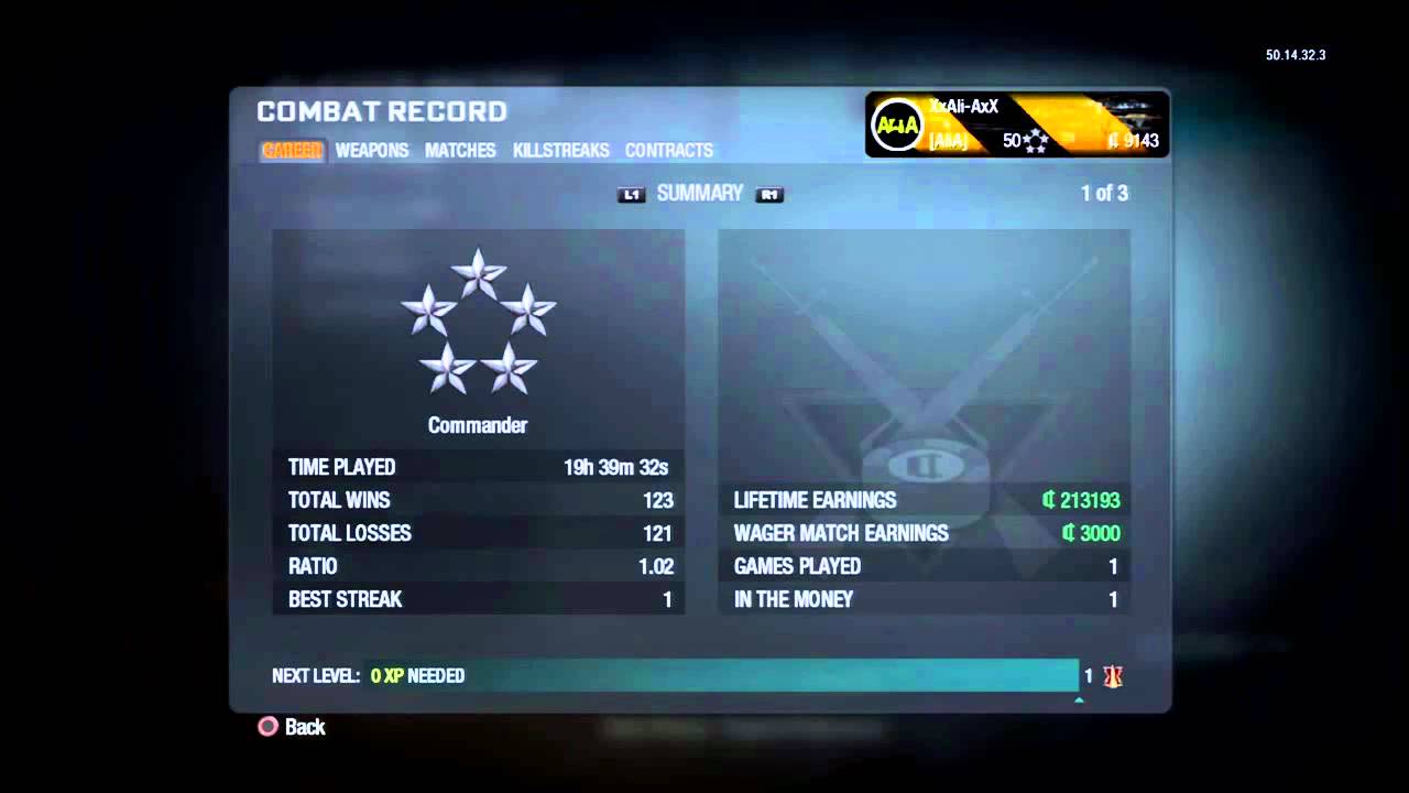 CoD Black Ops: Level 50 Classes & Prestige Mode