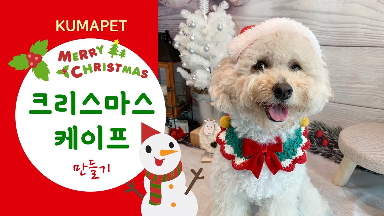 [쿠마펫] 강아지케이프만들기 - 크리스마스케이프