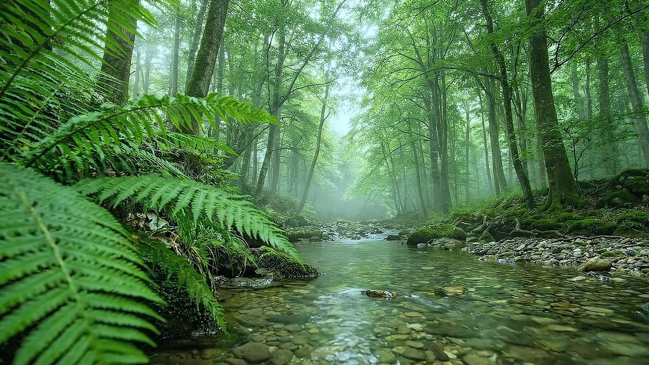 Calming Forest Ambience, Bird Chirping, Beautiful Stream, ASMR for Deep Rest, Deep Sleep, Relaxation