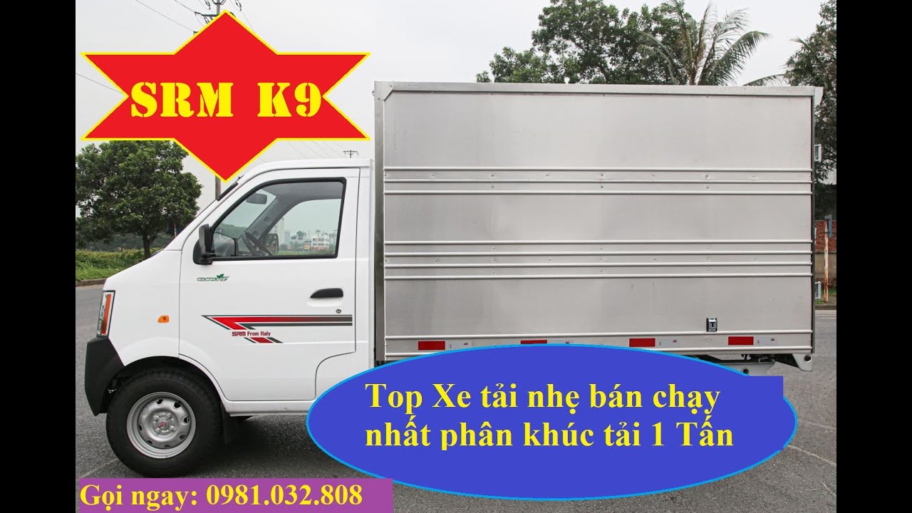 Xe tải SRM K9 tải trọng 9 tạ thùng kín nhỏ gọn tiện dụng vào phố