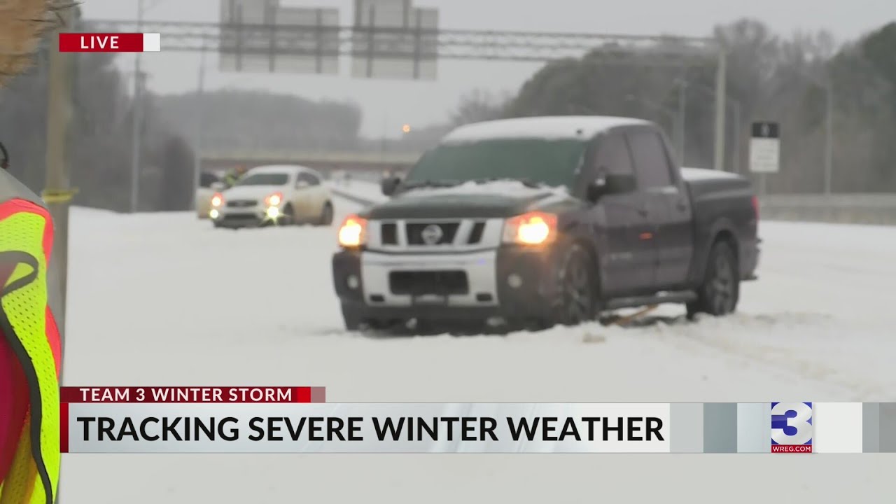 Motorists stuck in snow, ice near I-55 and Shelby Drive