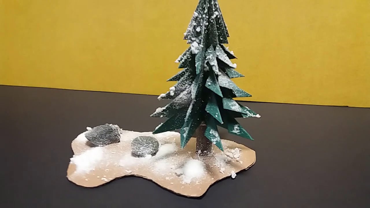 Maket Ağaç Yapımı How to Make a 3D Paper Xmas Tree ?  DIY