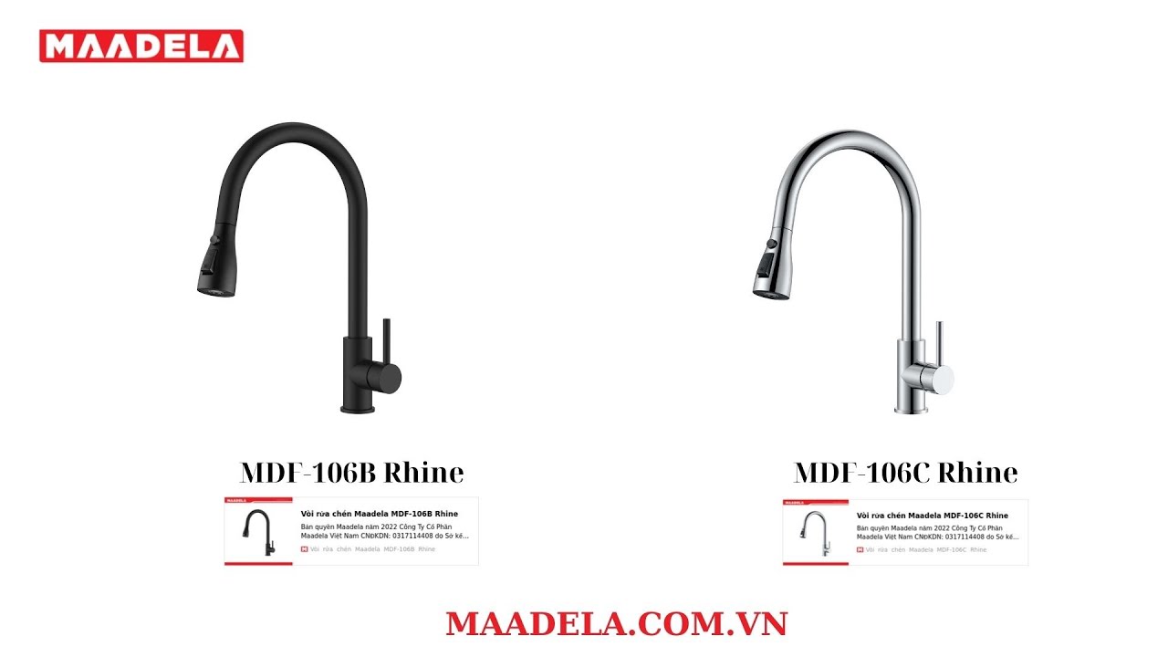 V&ograve;i rửa ch&eacute;n Maadela MDF-106B Rhine