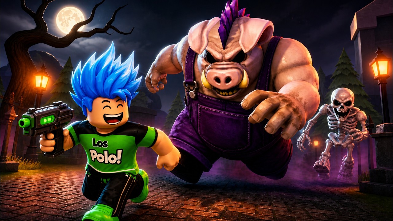 Los Polo en ROBLOX Fright Night con el GORRINO PODEROSO!!