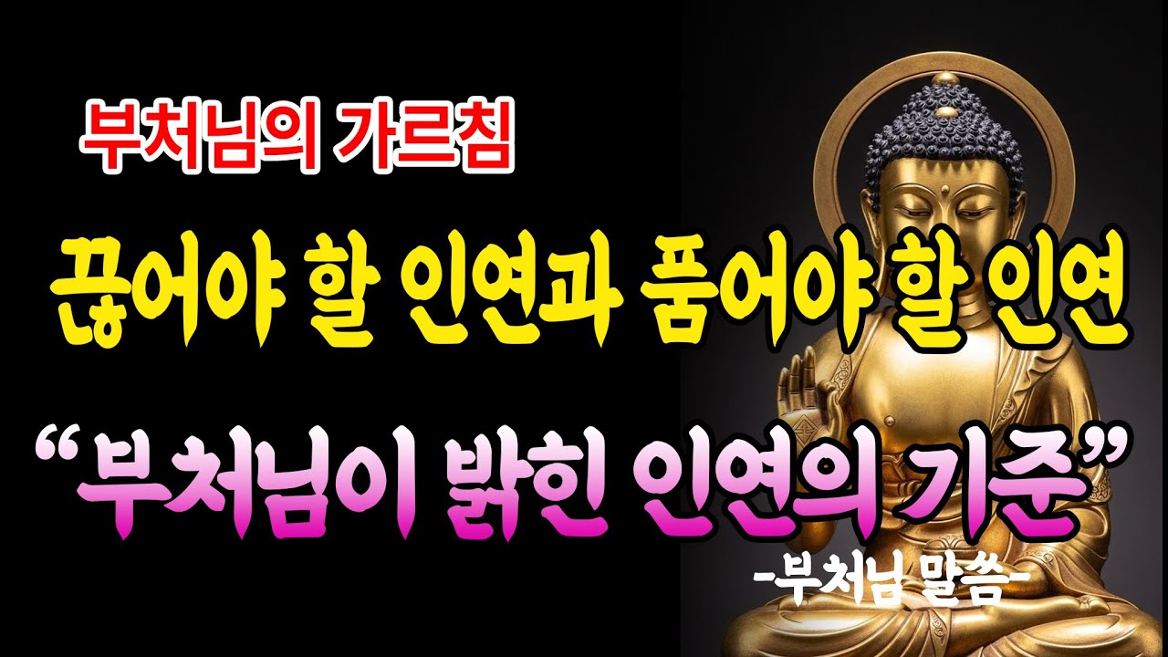 끊어야 할 인연과 품어야 할 인연 | 부처님이 밝힌 인연의 기준 | 인연의 기준 | #부처님말씀  #자기수행  #업장소멸  #인연이야기