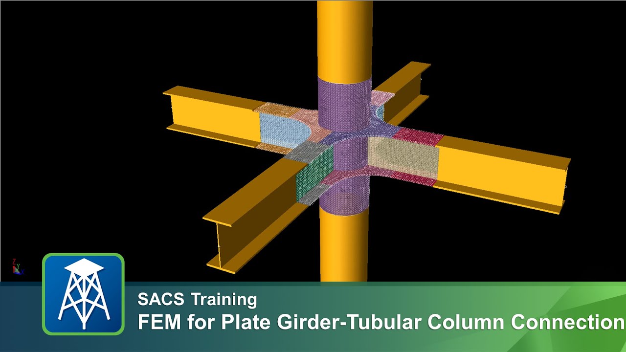 Structural Finite Element Mesh for Plate Girder-Tubular Column Connection