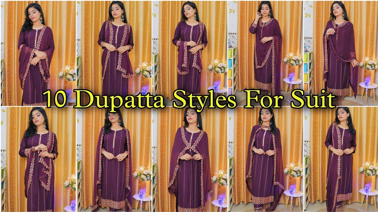Beautiful Dupatta Styles For Suit | stylish dupatta styles for salwar kameez