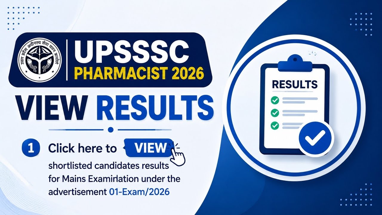 How to check UPSSSC Pharmacist 2026 | View Results & Mains Shortlist PDF 