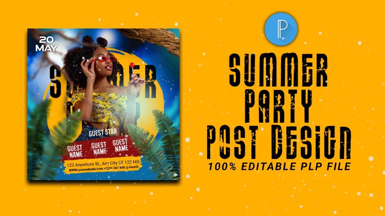 Summer party flyer | party flyer design | summer party flyer Pixellab | summer party flyer design