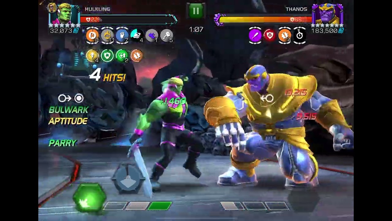 My first ever raid fight! Forgot thanos sp1, but Hulking saved me! #mcoc #marvelcontestofchampions