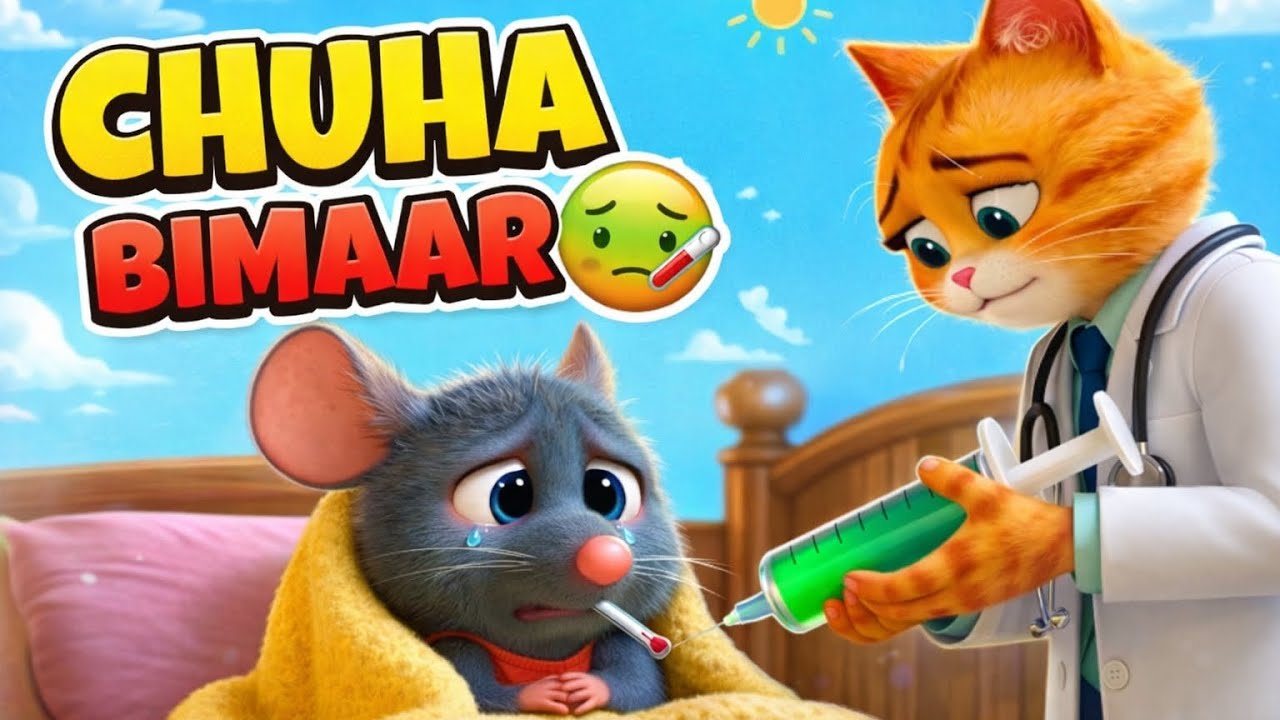 Aaj Mangalwar Hai 🐭 | Chuha Ko Bukhar Hai | Funny Hindi Baby Rhyme | Kids Cartoon Song