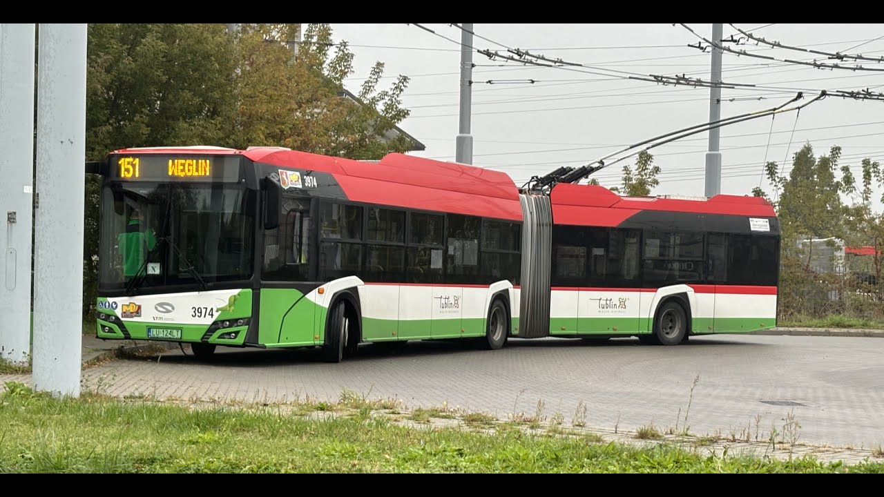 Solaris Trollino 18 IV #3974 MPK Lublin linia 151 kierunek Węglin