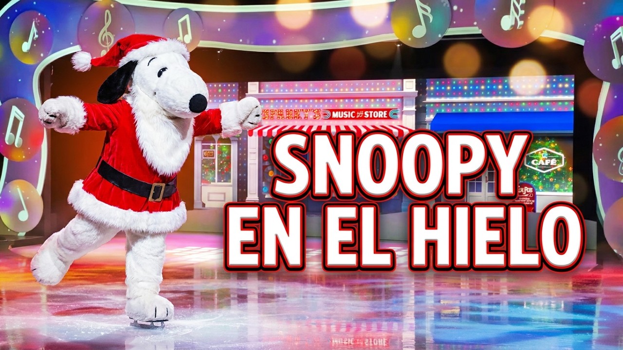 show de noche de navidad con Snoopy sobre hielo parque de knotts berry farm