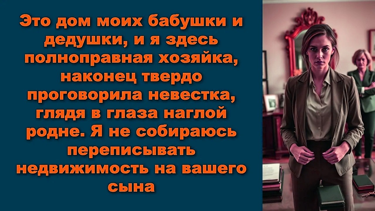 Это дом моих бабушки и дедушки, и я здесь полноправная хозяйка, наконец твердо проговорила невестка