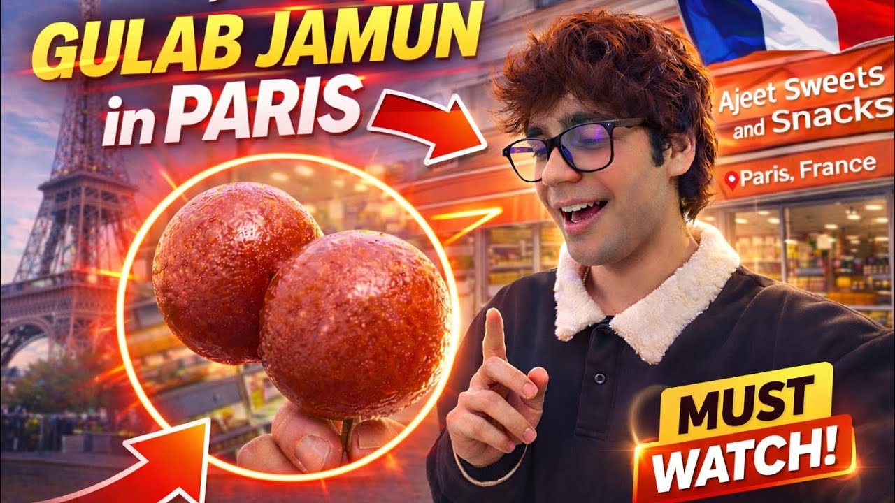 Trying gulab jamun in paris.#india #paris #explore #viral #trending #students #vlog #share  #like 