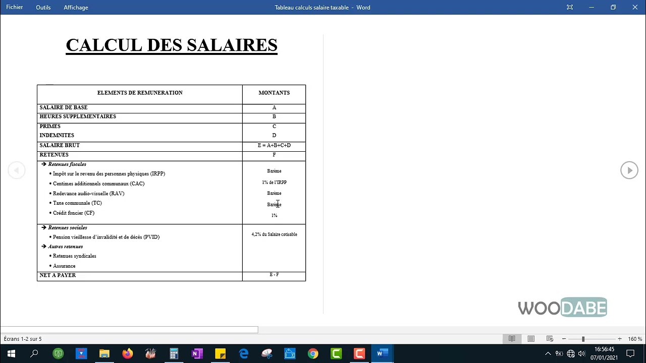 Cameroun : Principe de calcul du net &agrave; payer d'un salari&eacute;