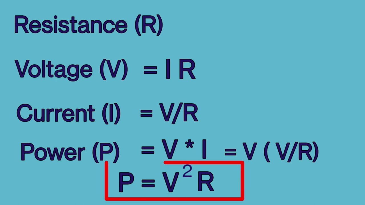 Formula of voltage Current & power Using Resistance| Voltage| Resistance| Calculation.