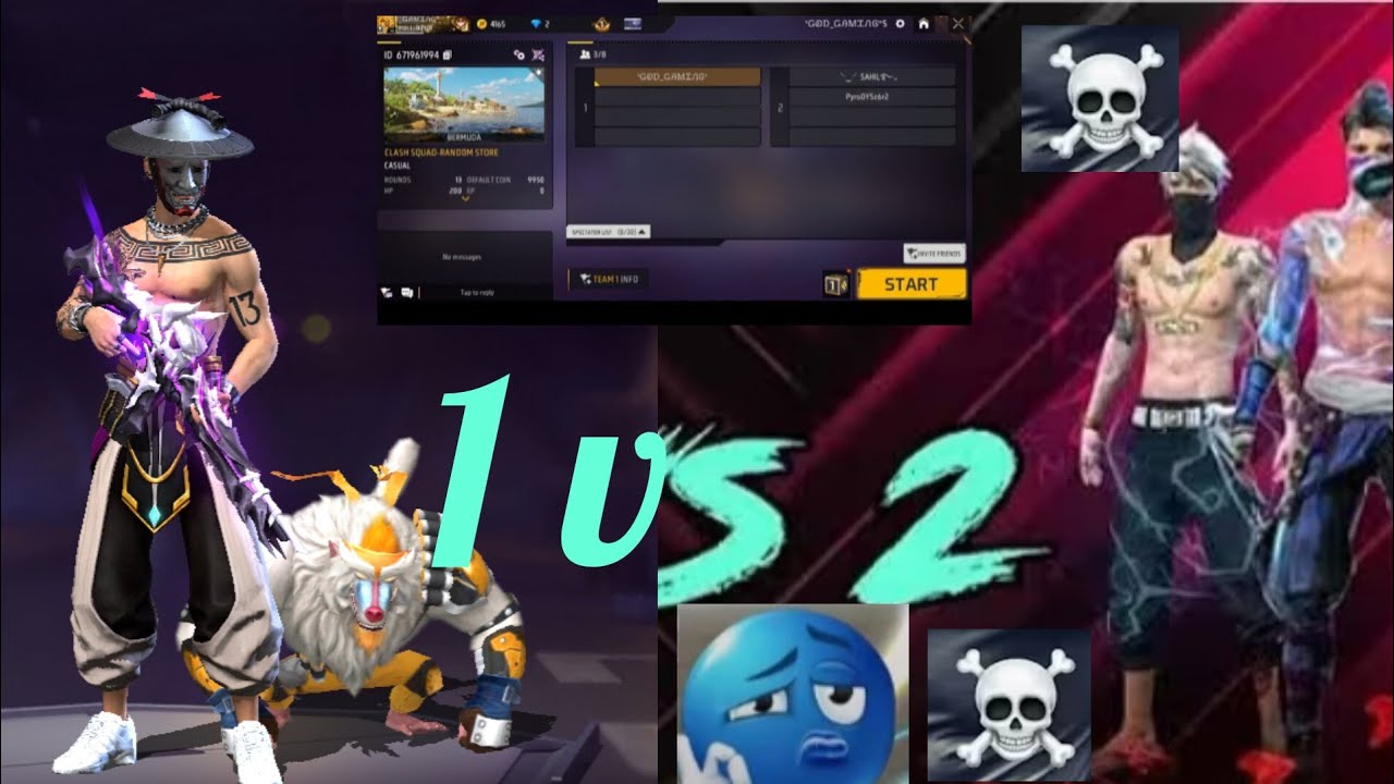 1 vs 2 in custom with random player