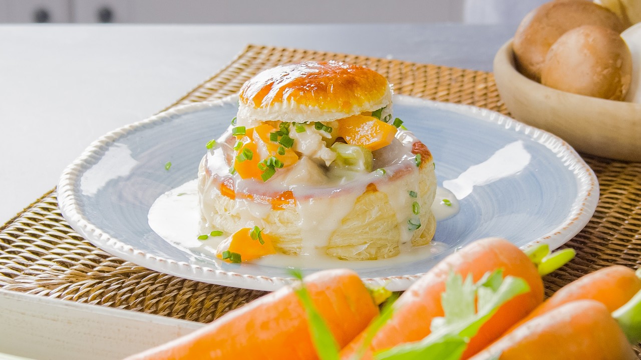 🍗 Vol-au-Vent mit Hähnchen – himmlisch cremig & klassisch lecker!