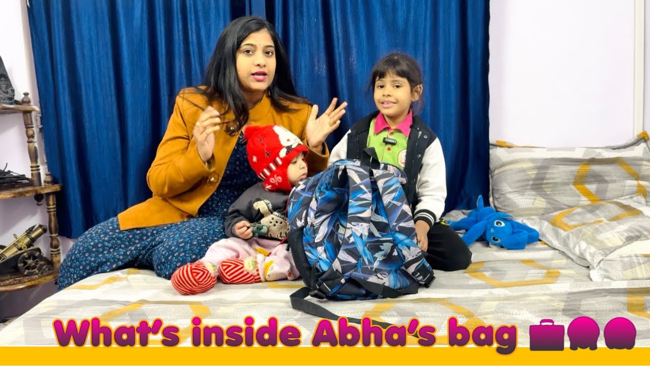 Abha ke school bag me nikli chipkali 🦎 candy 🍭 or fir hui pitai 👋 😱😂 @abhawithmumma 