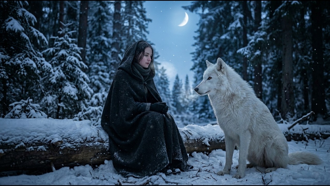 Alone in the Frozen Woods, She Spoke Only to a White Wolf — It Always Listened