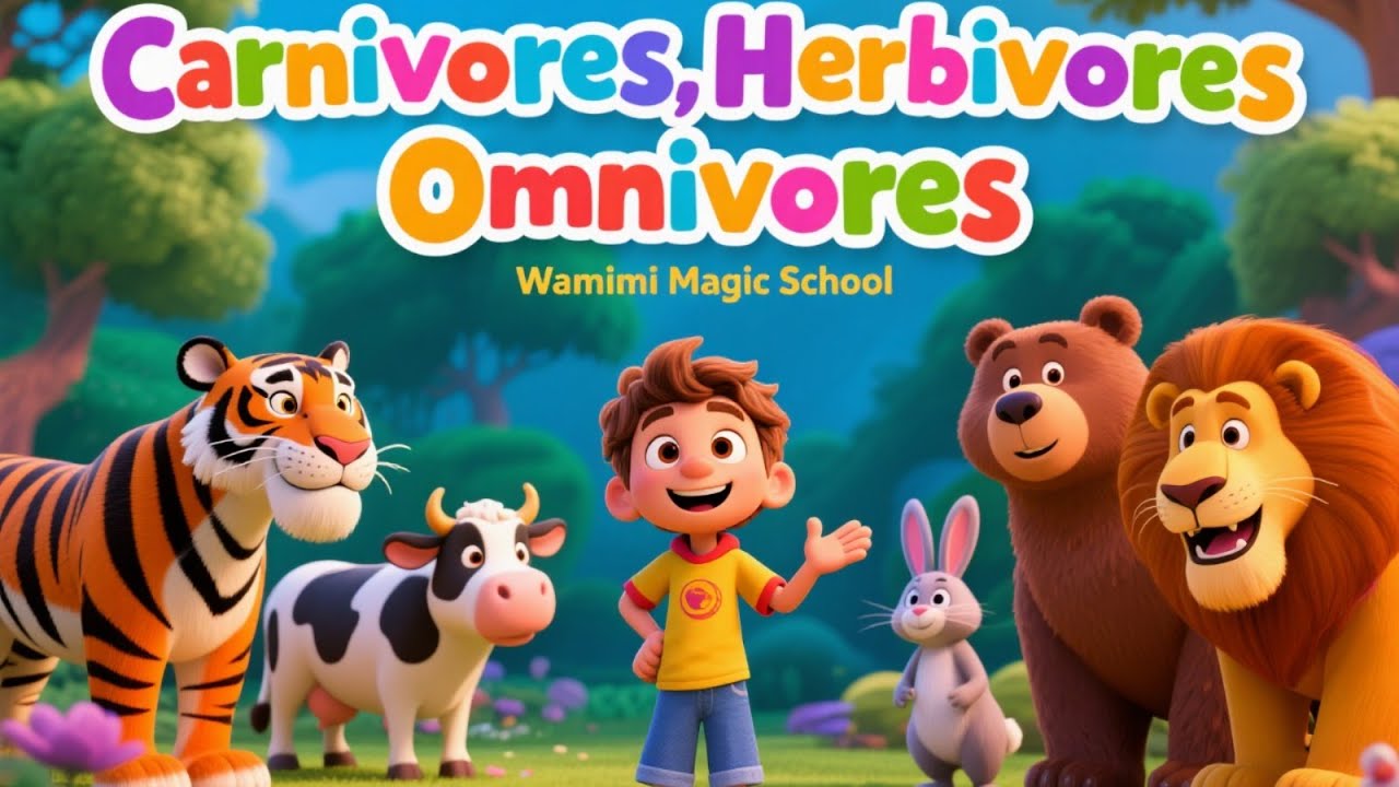 🎶 Carnivore, Herbivore, Omnivore | Kids Song 🐾