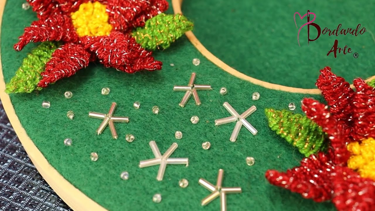 Ого‼️🧑‍🎄Простая и быстрая объемная рождественская вышивка👌🧑‍🎄 #ручнаяработа #вышивка #шитье