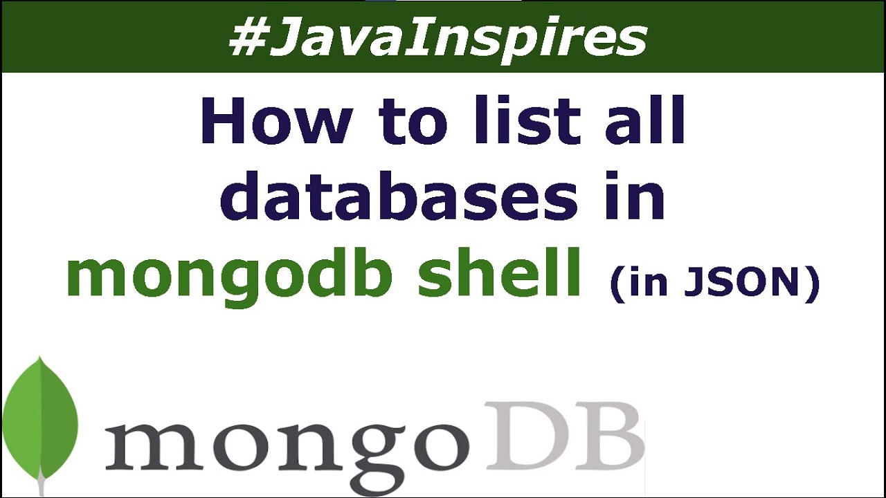 How To List All Databases In MongoDB Shell ? (In JSON) | Java Inspires