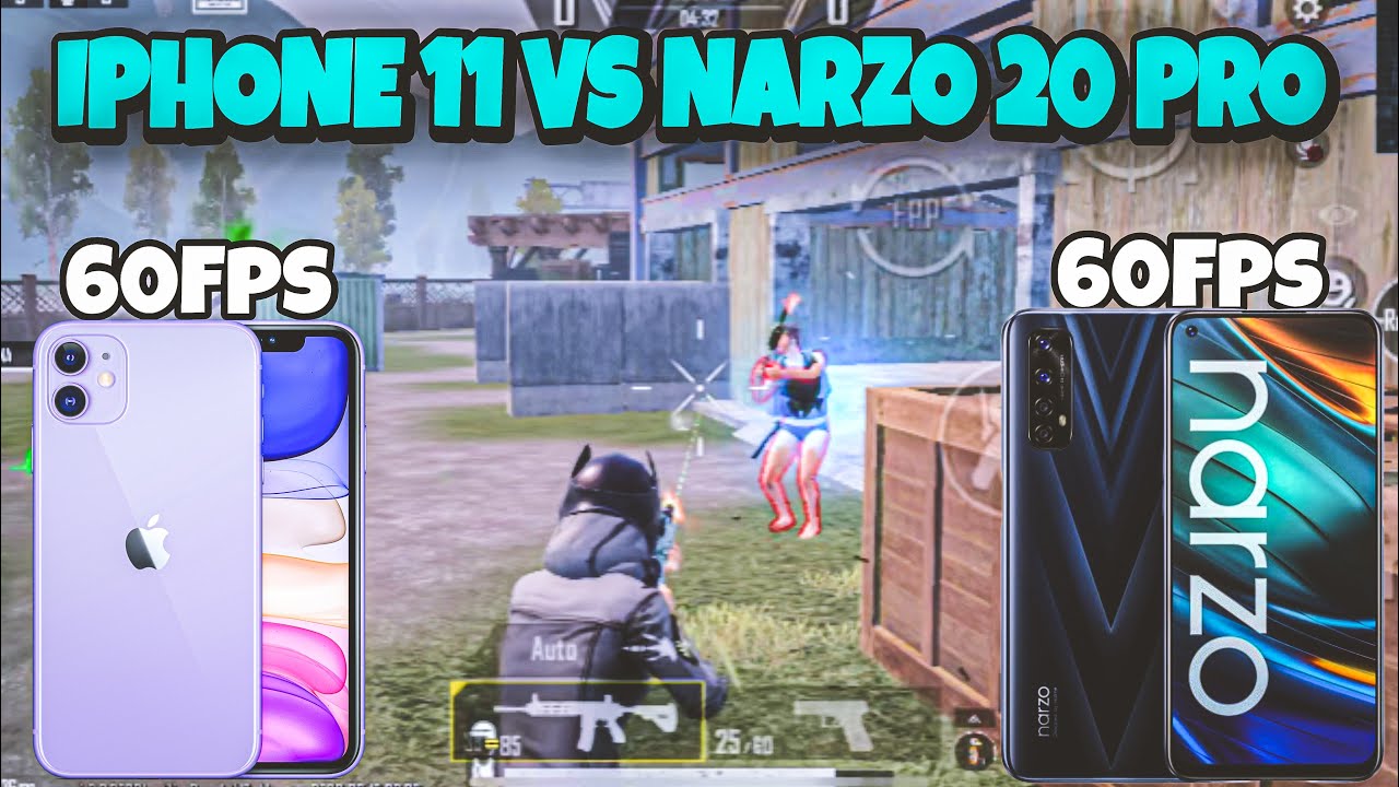 iPhone 11 vs narzo 20 pro 1v1 Tdm battle | 60FPS vs 60FPS 