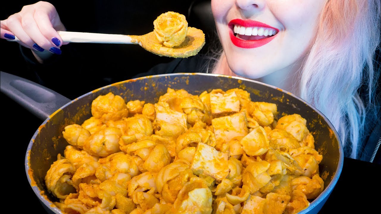 ASMR: Creamy Shell Pasta w/ Artichokes & Tofu ~ Relaxing Eating Sounds [No Talking|V] 😻