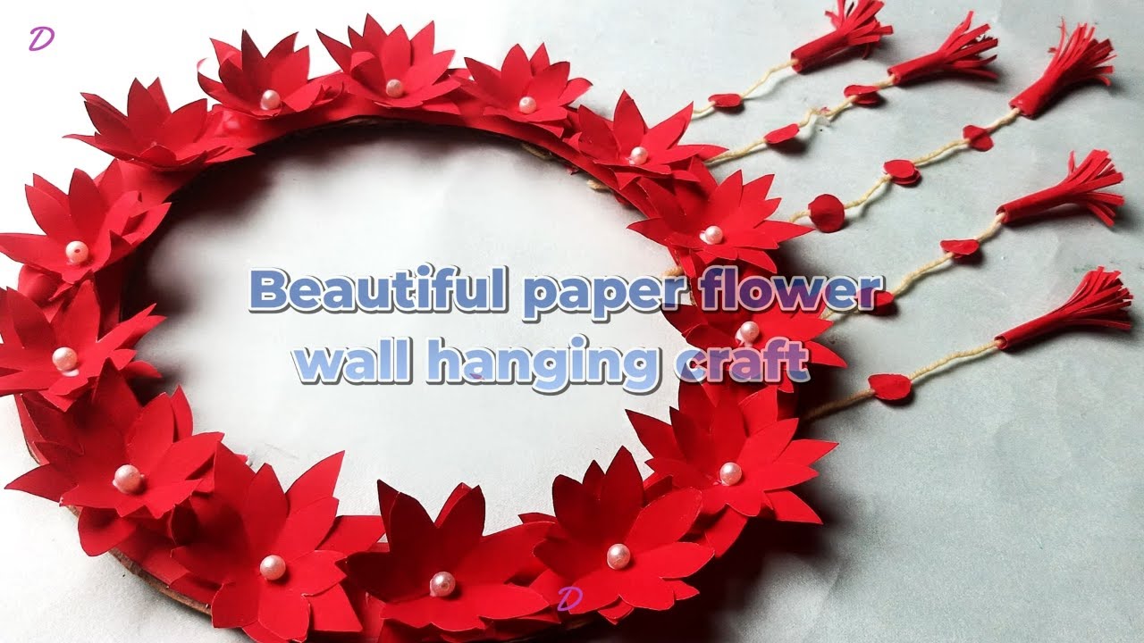 Beautiful paper flower wall hanging craft