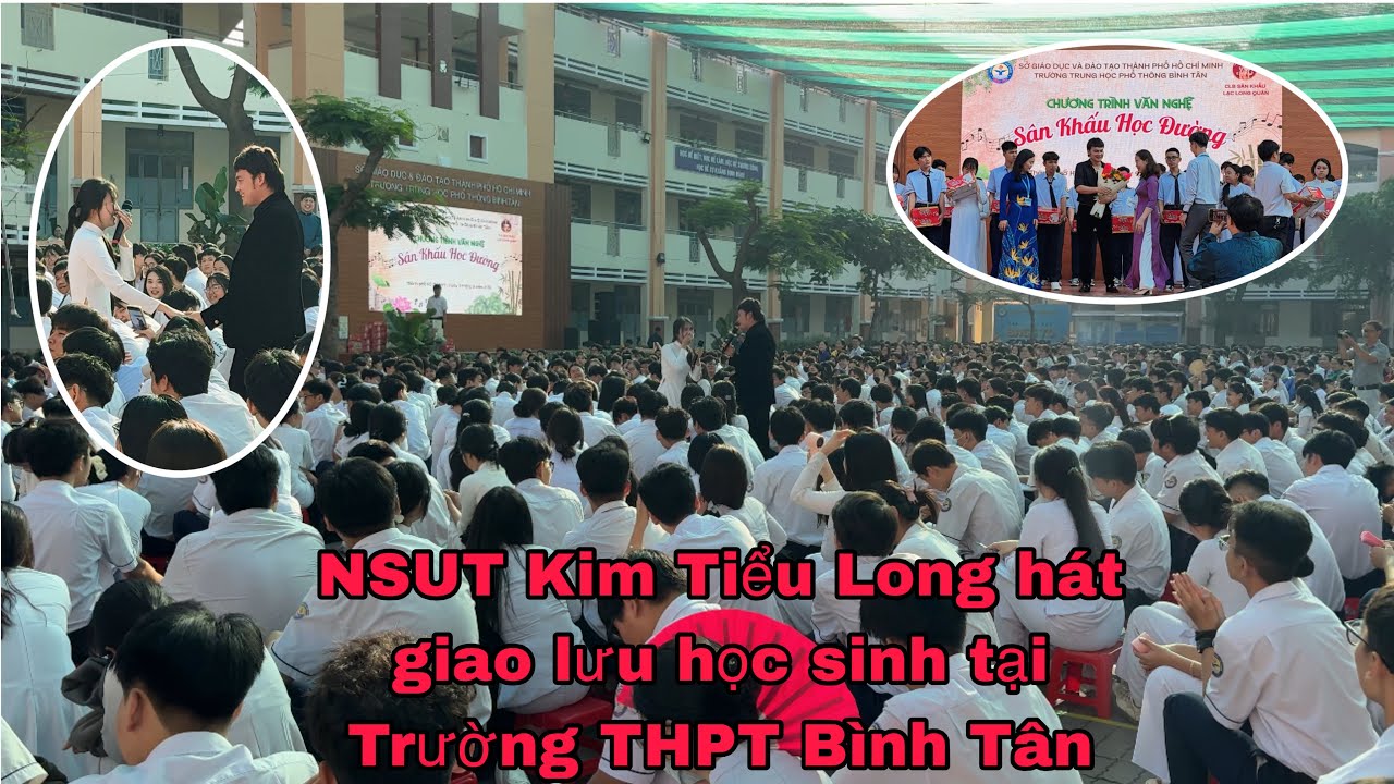 NSUT Kim Tiểu Long hát giao lưu học sinh tại Trường THPT Bình Tân