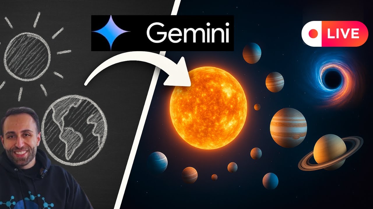Google Gemini 2.5 Pro Turned My Sketch Into a LIVE Solar System & Black Hole 🌌 (Insane Code Demo!)