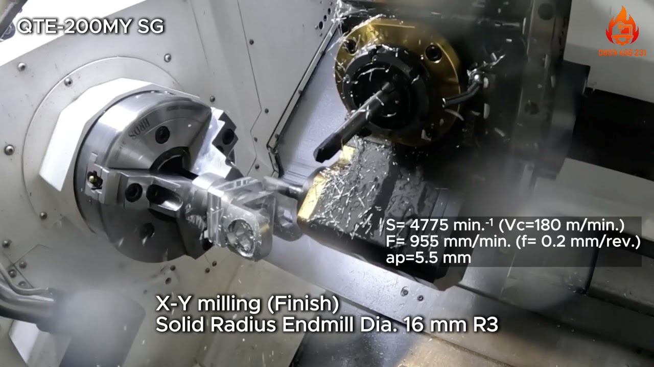 CHẠY DEMO TRÊN MÁY TIỆN CNC CÓ TRỤC PHAY + TRỤC Y