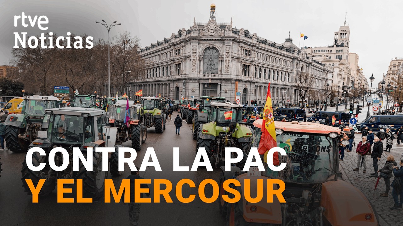 TRACTORADA en MADRID contra los RECORTES de la PAC y el ACUERDO COMERCIAL con  MERCOSUR | RTVE