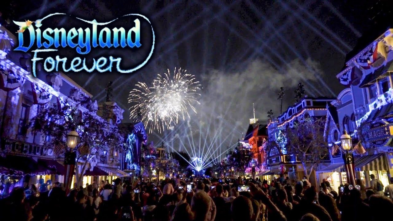 2019 Disneyland Forever Fireworks Main Street View Complete with Outtro HD Low Light