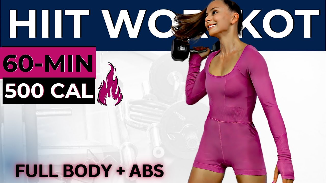 60-MIN LOW-IMPACT INTENSE HIIT WORKOUT (full body weight loss, toning, belly fat burn + abs workout)
