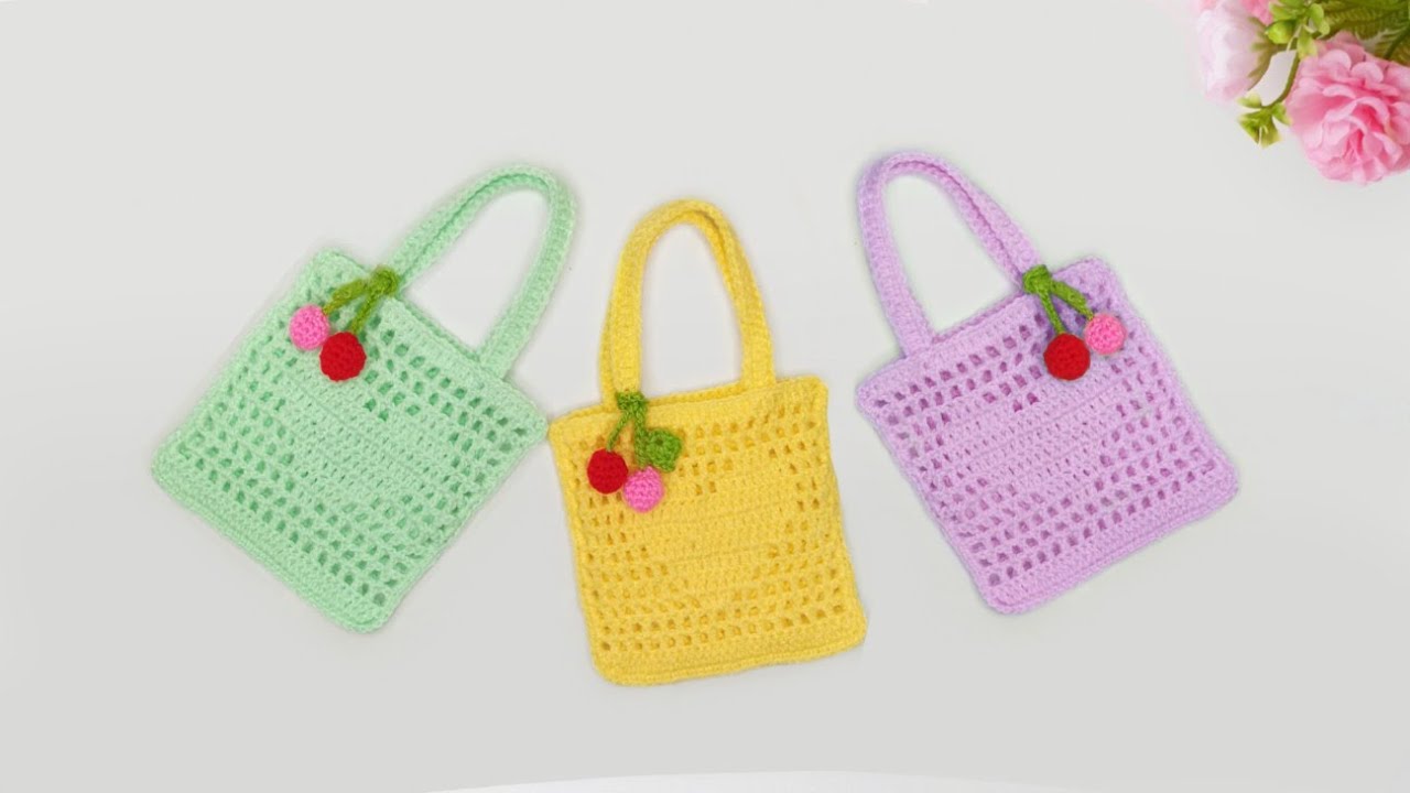 ВСЕ в восторге 🌸 Еле успеваю вязать. Как вязать детскую сумочку крючком🌸