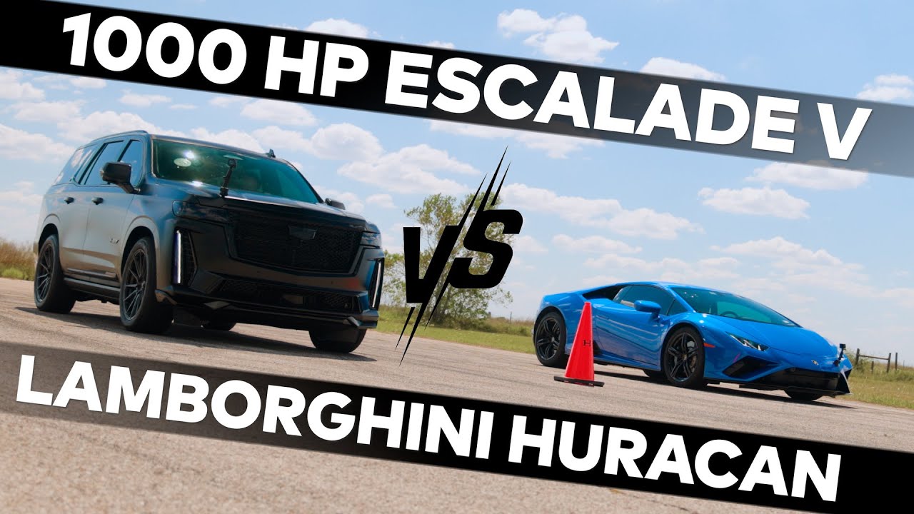Cadillac 1000 л.с. против Lamborghini Huracan EVO | Модернизация H1000 Escalade-V от Hennessey