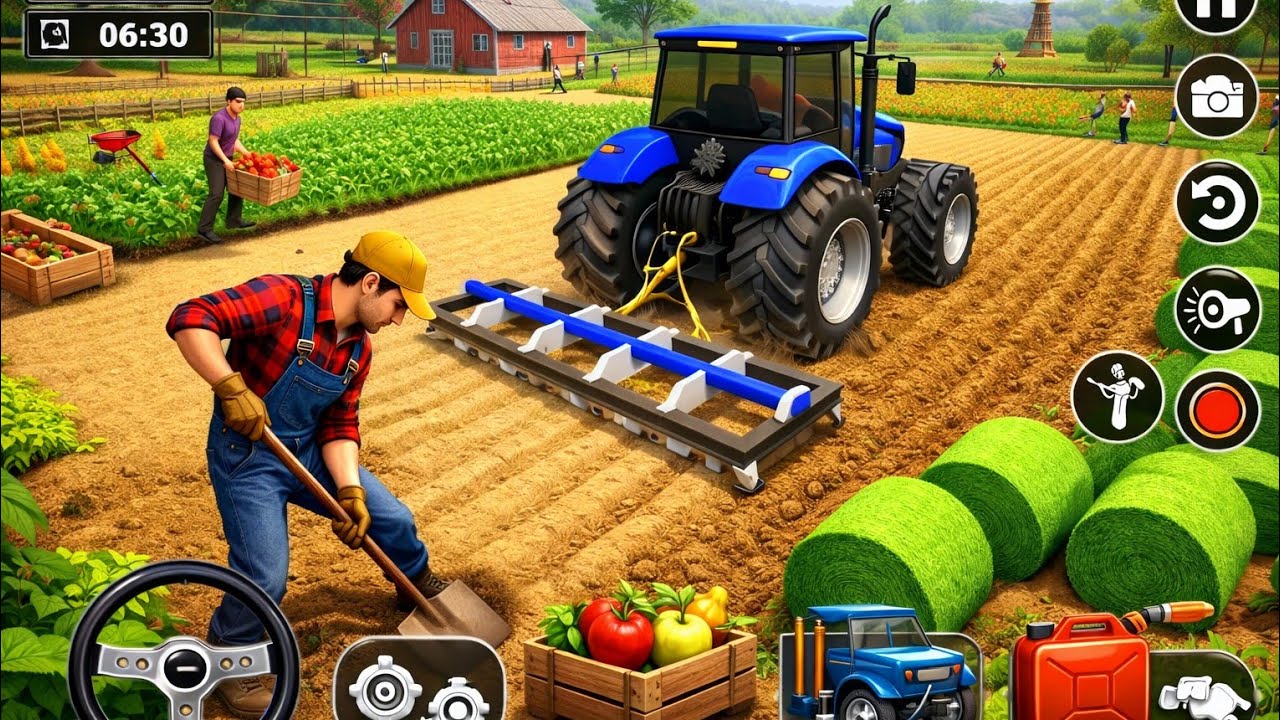Modern tractor farming driving simulator 3d Gameplay 😱😍