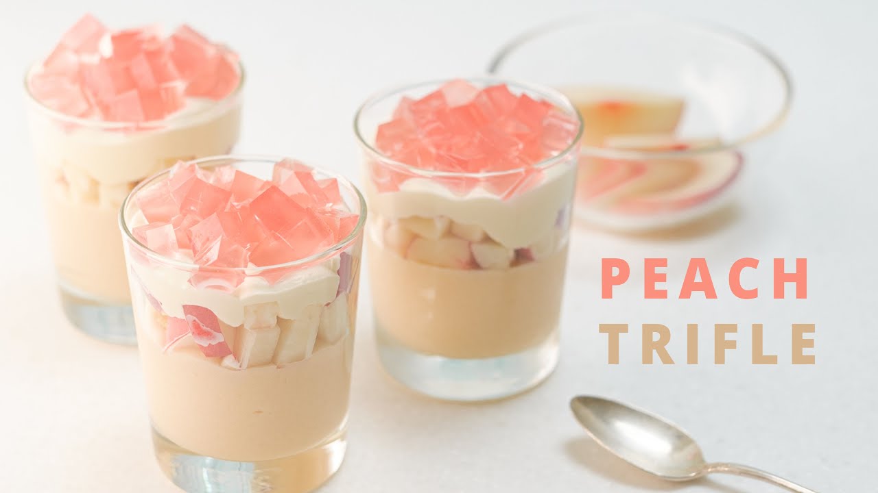 夏日水蜜桃 Peach Trifle recipe ASMR