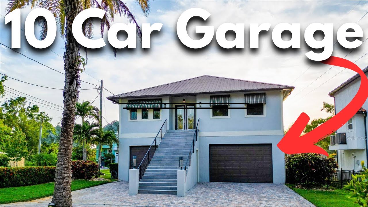 Inside a Tampa Waterfront Home For Sale with a 10 Car Garage!