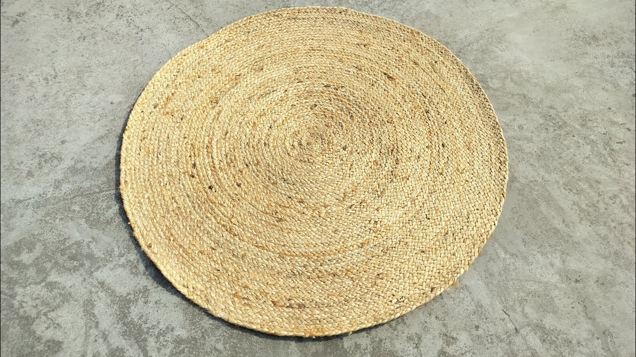 NATURAL JUTE RAUND DOORMAT RUGS  MANUFACTURE # JUTE DOORMAT MAKING AT HOME # KUNTI JUTE RUGS