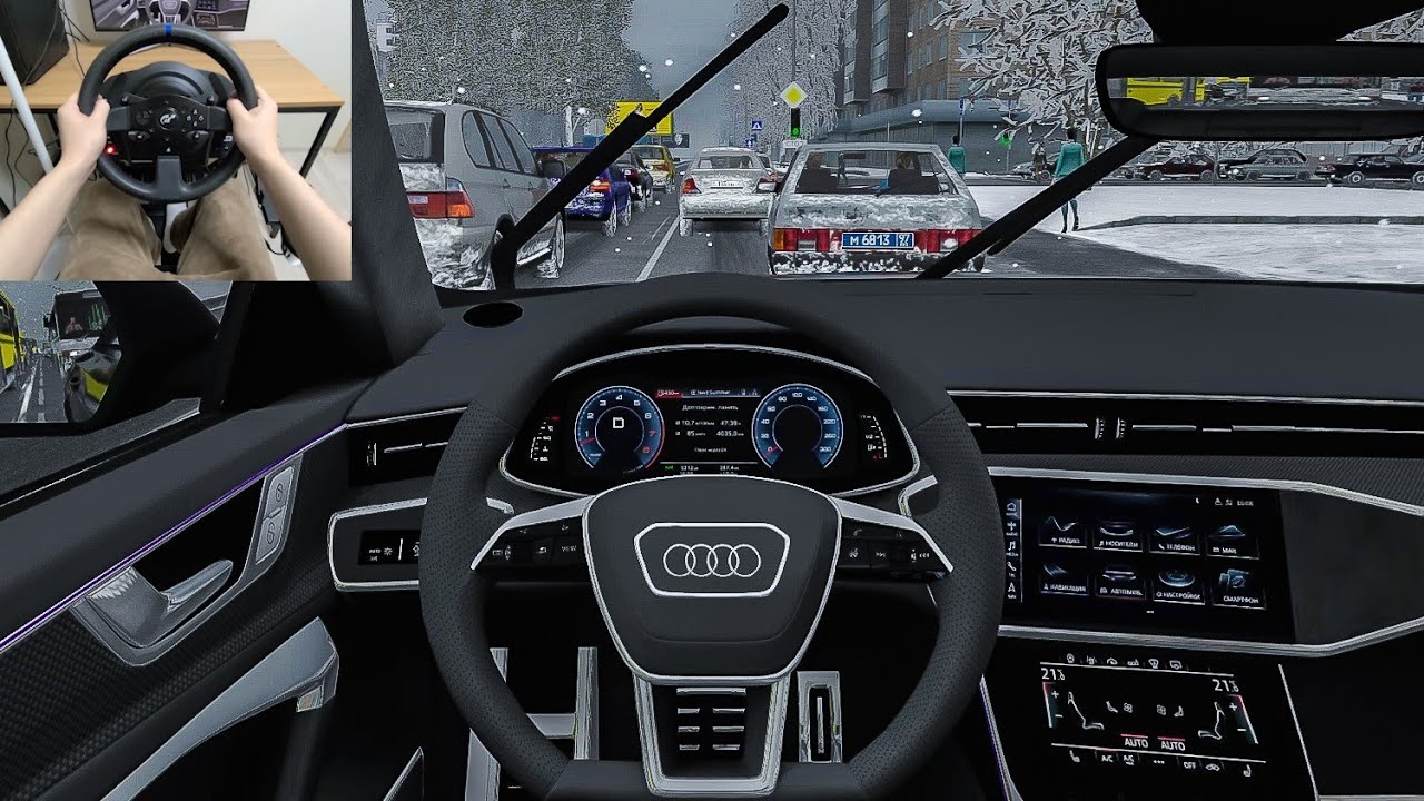 City Car Driving - 2019 Audi Q8 | Traffic jam [Steering Wheel Gameplay]