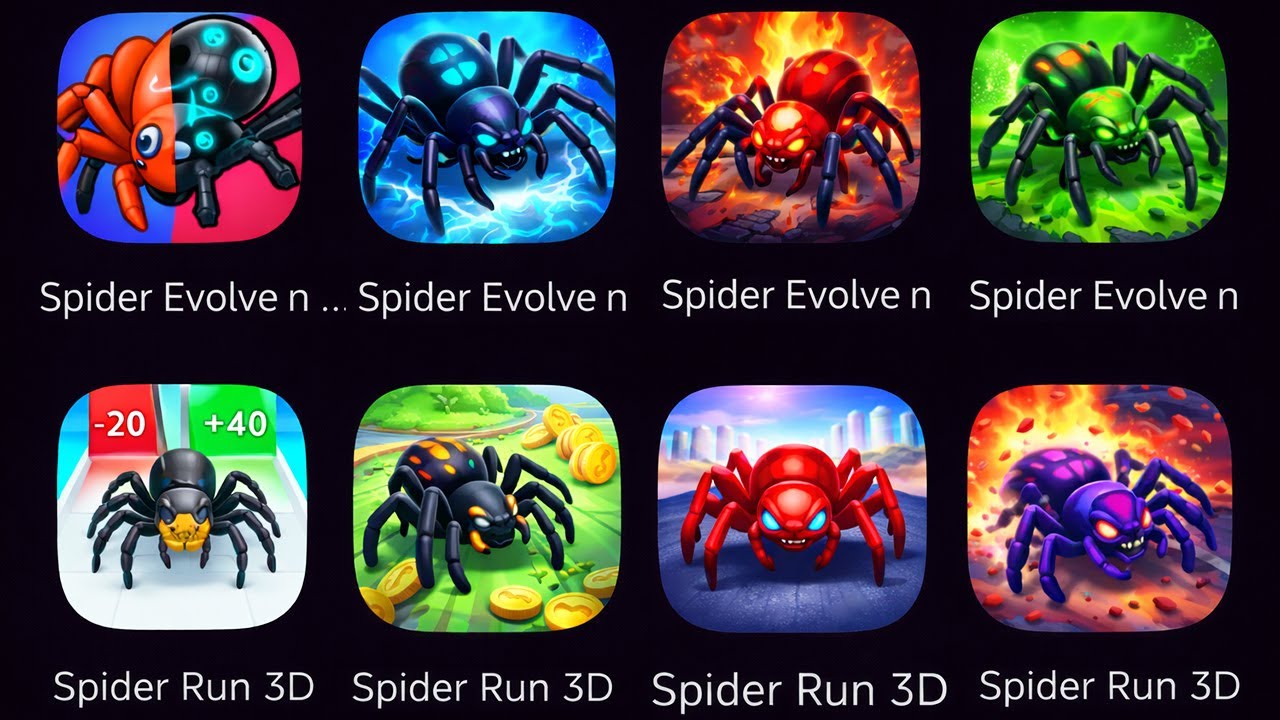 Spider Run 3D, Spider Evolve n Shoot Gameplay Walkthrough Android,iOS
