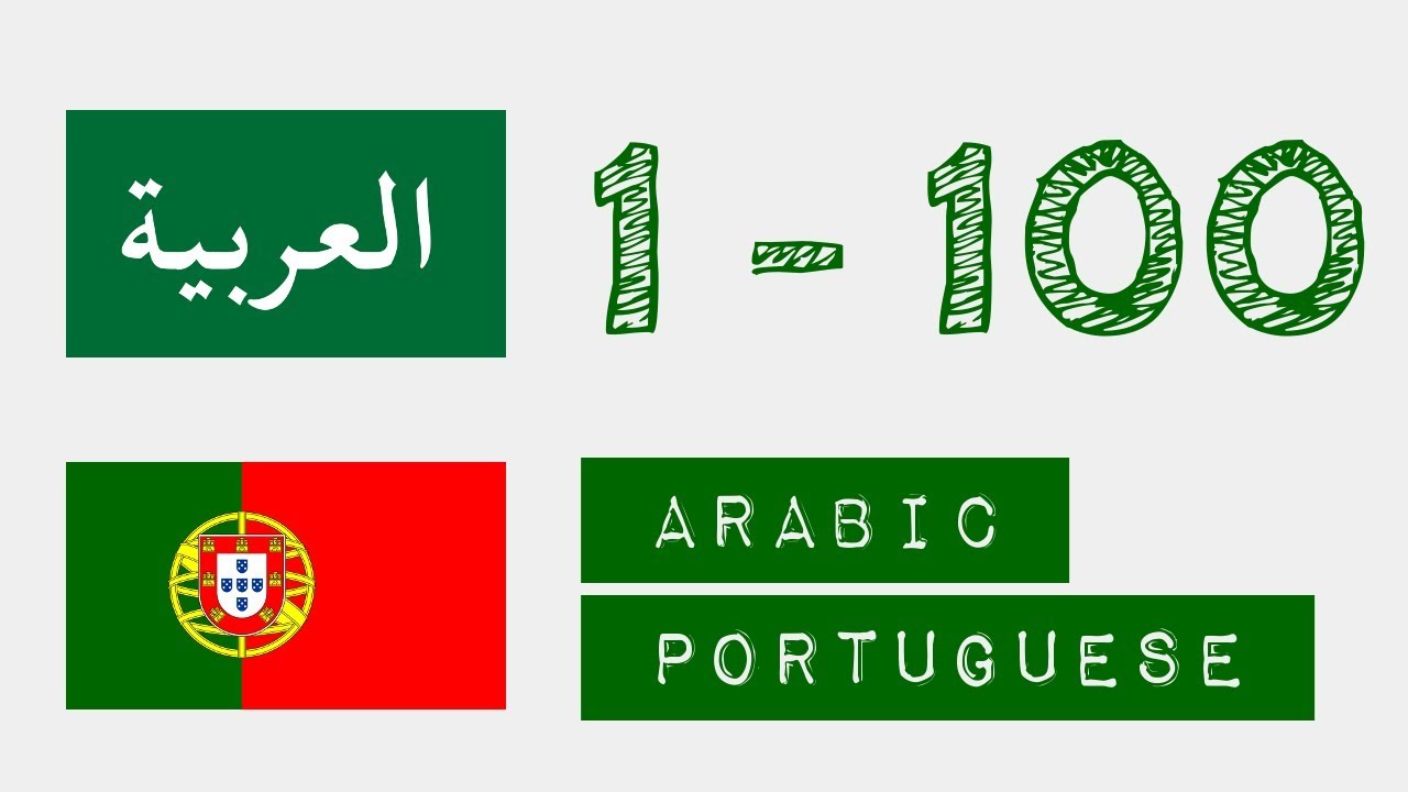 Números de 1 a 100 - árabe - Português