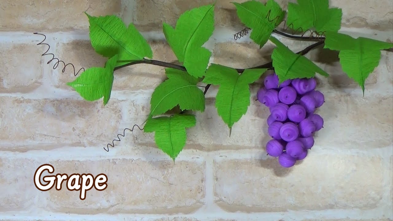 （紙で作る）秋の飾り　画用紙で作る！ぶどう（巨峰）の作り方【DIY】(paper craft) Grape