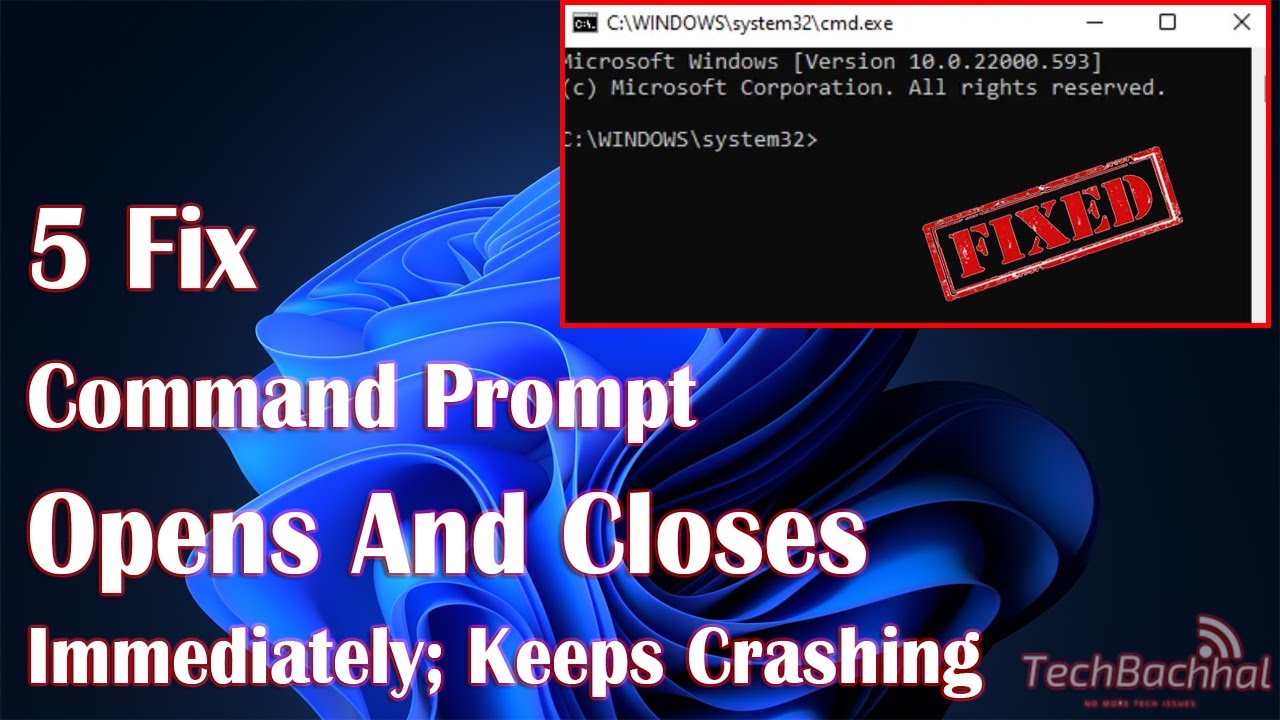 Command Prompt opens and closes immediately Keeps crashing
