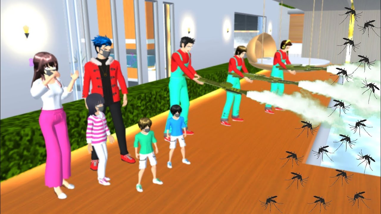SEMPROT NYAMUK DEMAM BERDARAH | VLOG KING HAPPY FAMILY - Sakura School Simulator