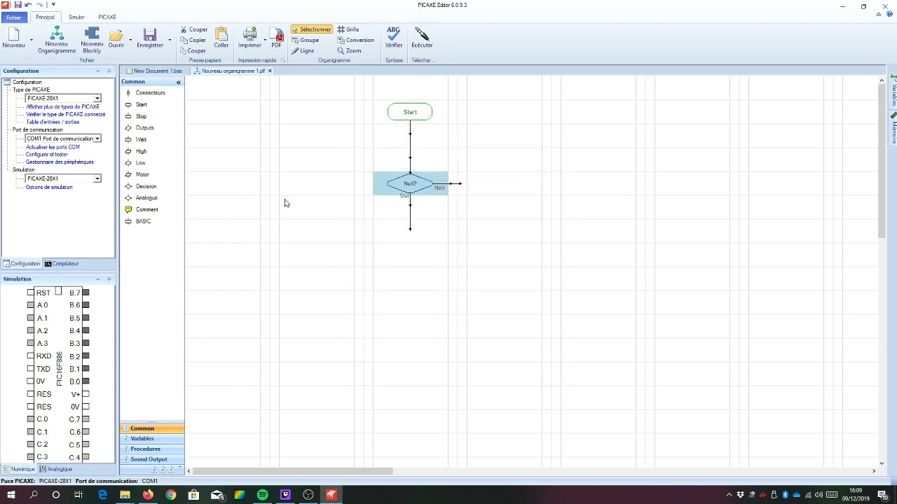 02 Creer  un logigramme (ou algorigramme) avec PicaxeEditor6